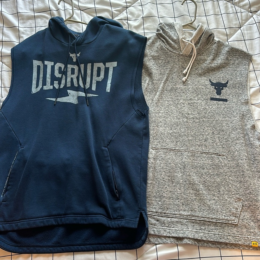 Men’s Project Rock Cut Off Hoodie Two Pack | Size: Large